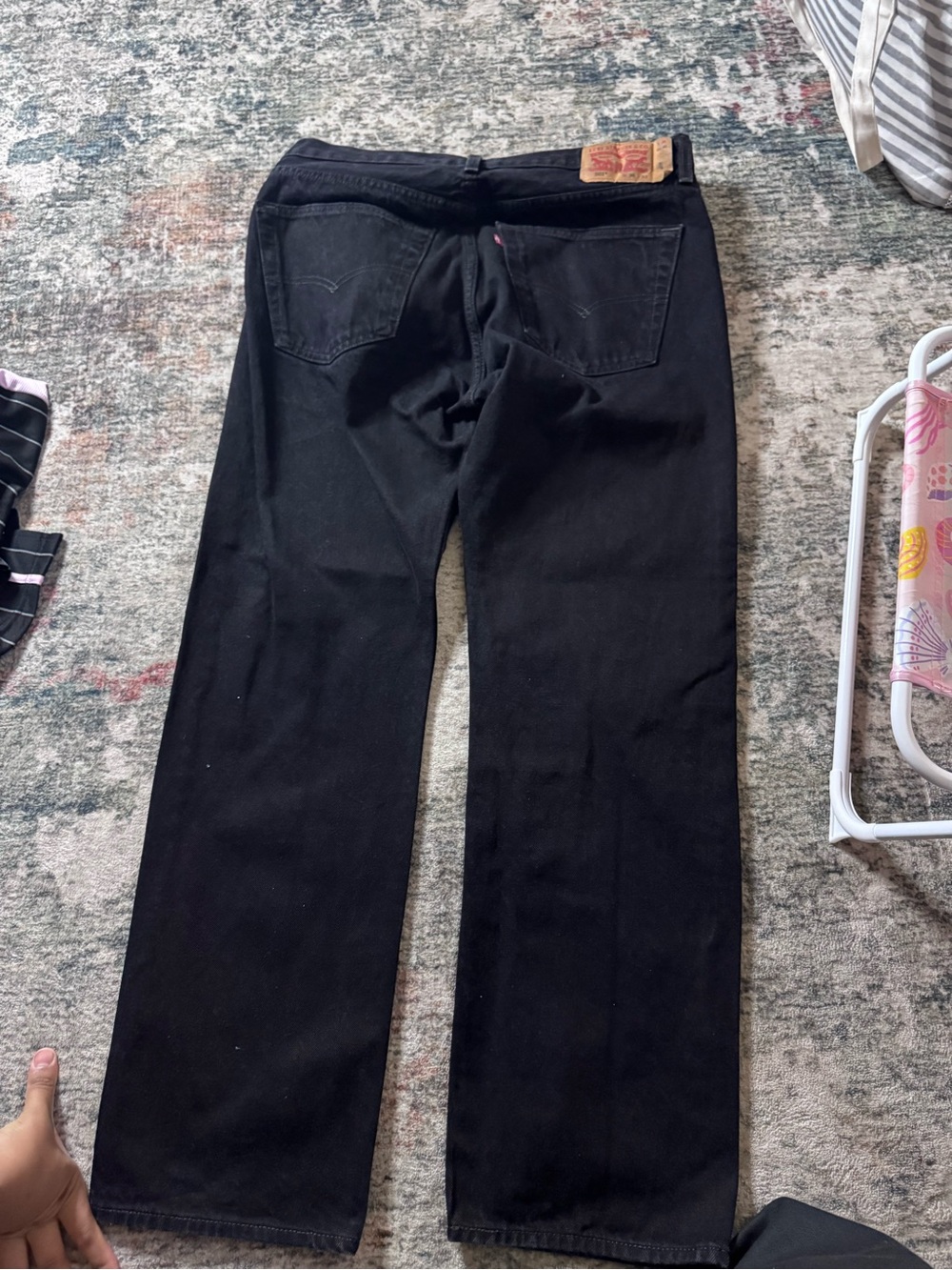 Levi's Black Straight-Leg Jeans - Classic Back View